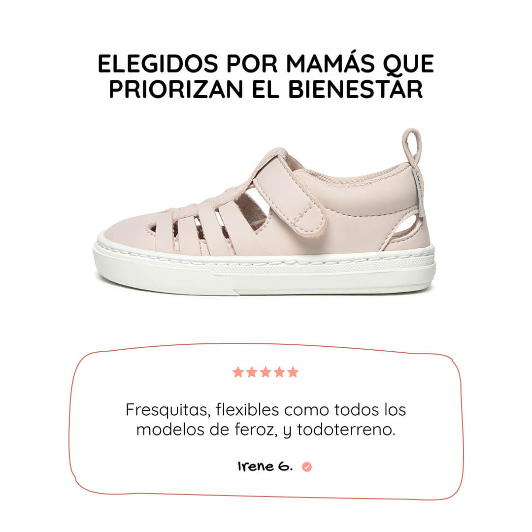 sandalia trenzada respetuosa infantil rosa tabarca rocker ss26 Palo 01 | rosa palo microfibra nobuck