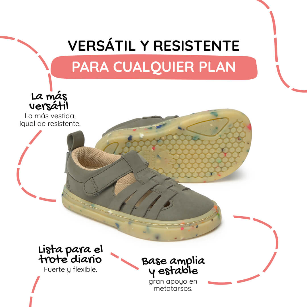sandalia trenzada respetuosa infantil verde kaki tabarca rocker ss26 02