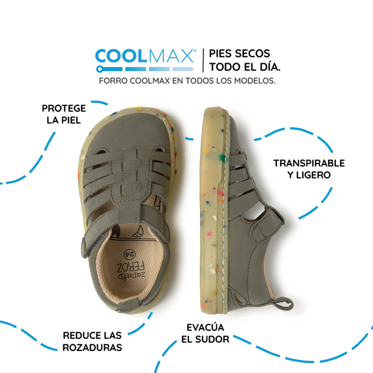 sandalia trenzada respetuosa infantil verde kaki tabarca rocker ss26 03