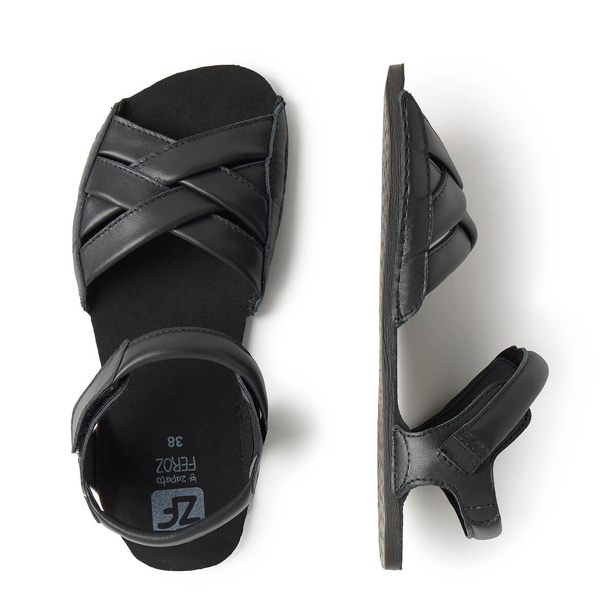 sandalias barefoot suela flexible blanda transpirable mujer hombre primavera verano gandia ss226 Piel Negro 03 | Negro Microfibra Serraje