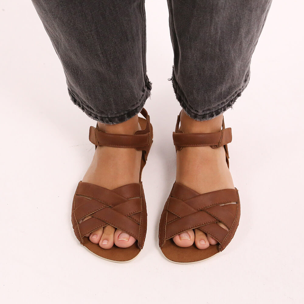 sandalias barefoot suela flexible blanda transpirable mujer hombre primavera verano gandia ss226 Piel nut