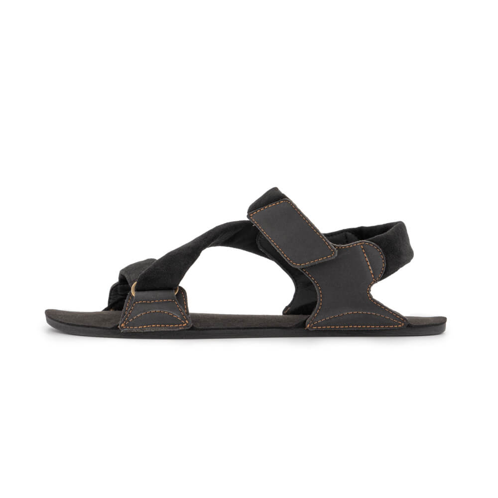 sandalias barefoot suela plana flexible blanda microfibra piel color negro mujer hombre primavera verano oliva ss24 01
