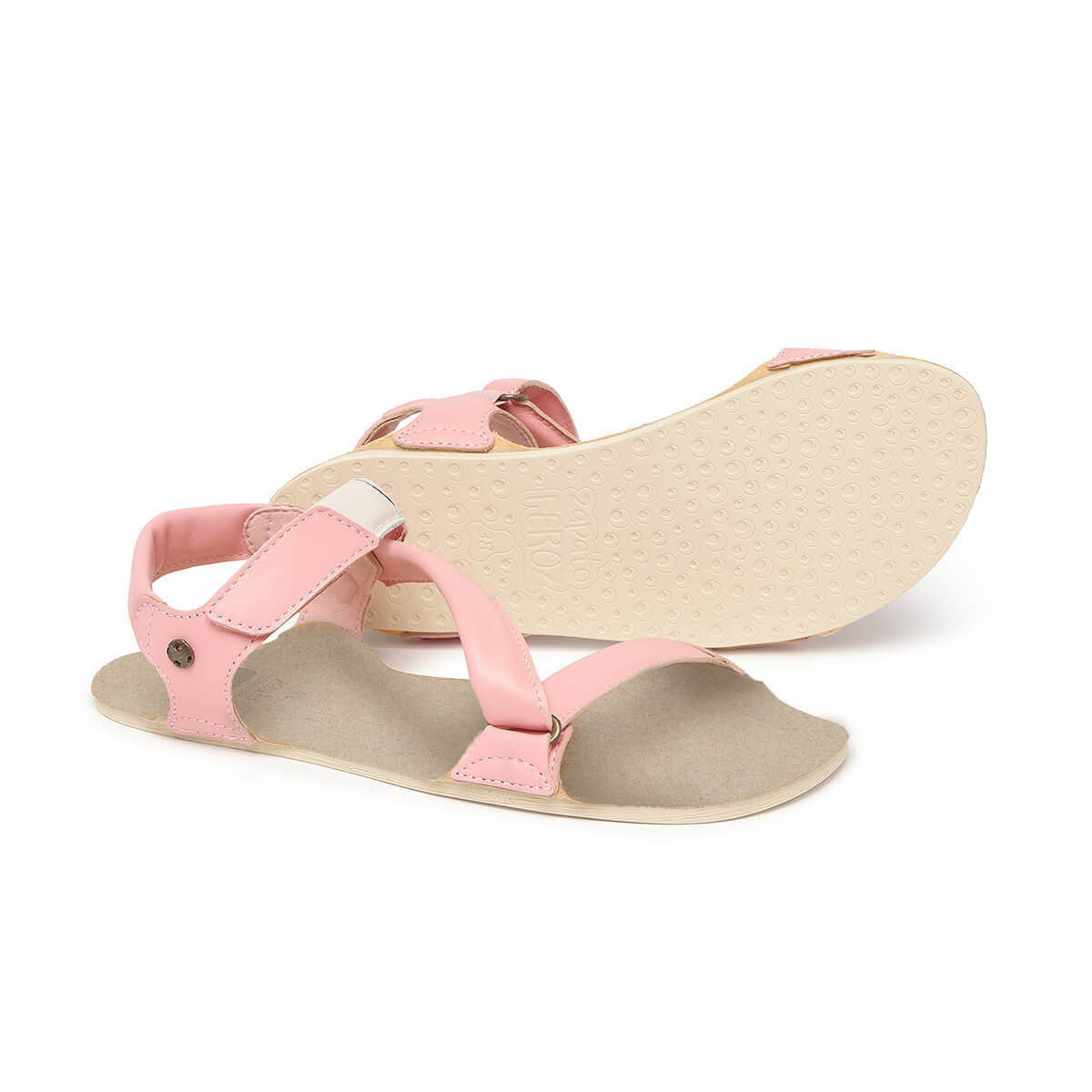 sandalias barefoot suela plana flexible mujer primavera verano oliva ss26 Piel Rosa 02