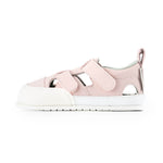 sandalias barefoot veganas microfibra cierre velcro espacio dedos bebes color rosa javea feroz ss24