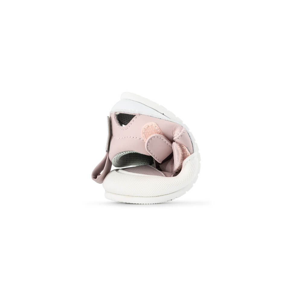 sandalias barefoot veganas microfibra cierre velcro espacio dedos bebes color rosa javea feroz ss24