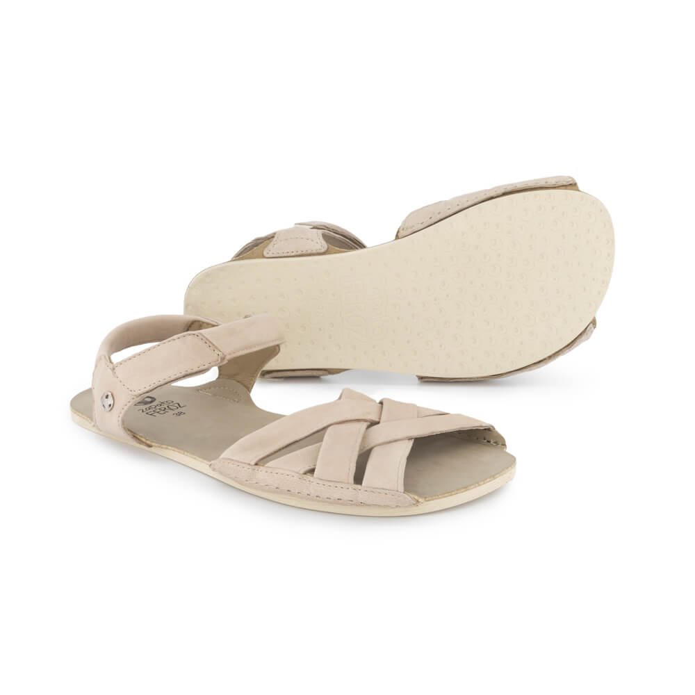 sandalias respetuosas piel cabra ligeras sensacion andar descalzo mujer hombre color taupe gandia ss24_02