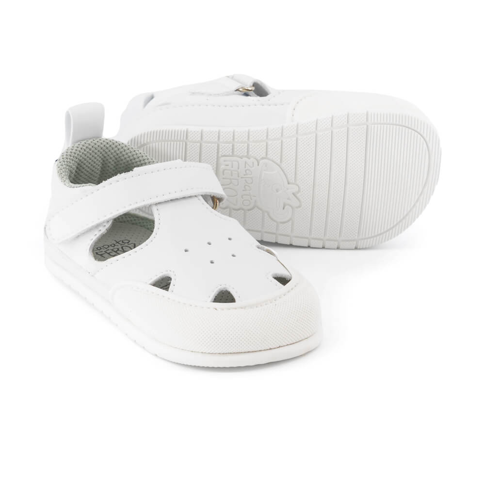 sandalias veganas diseno respetuoso barefoot como andar descalzo bebes color blanco altea feroz ss24| Blanco Microfibra