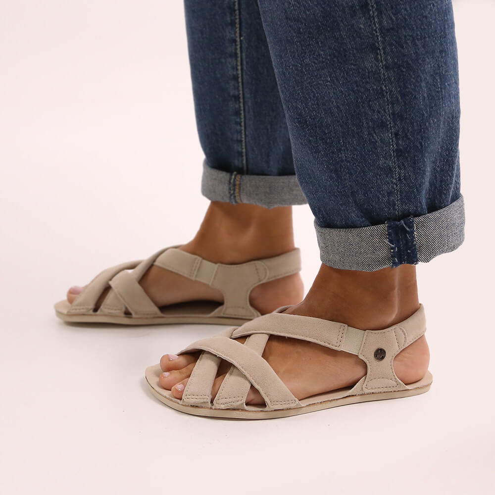 sandalias veganas sinteticas plantilla absorbente transpirable adulto meliana freeker adulto ss26 beige | Beige Serraje Reciclado