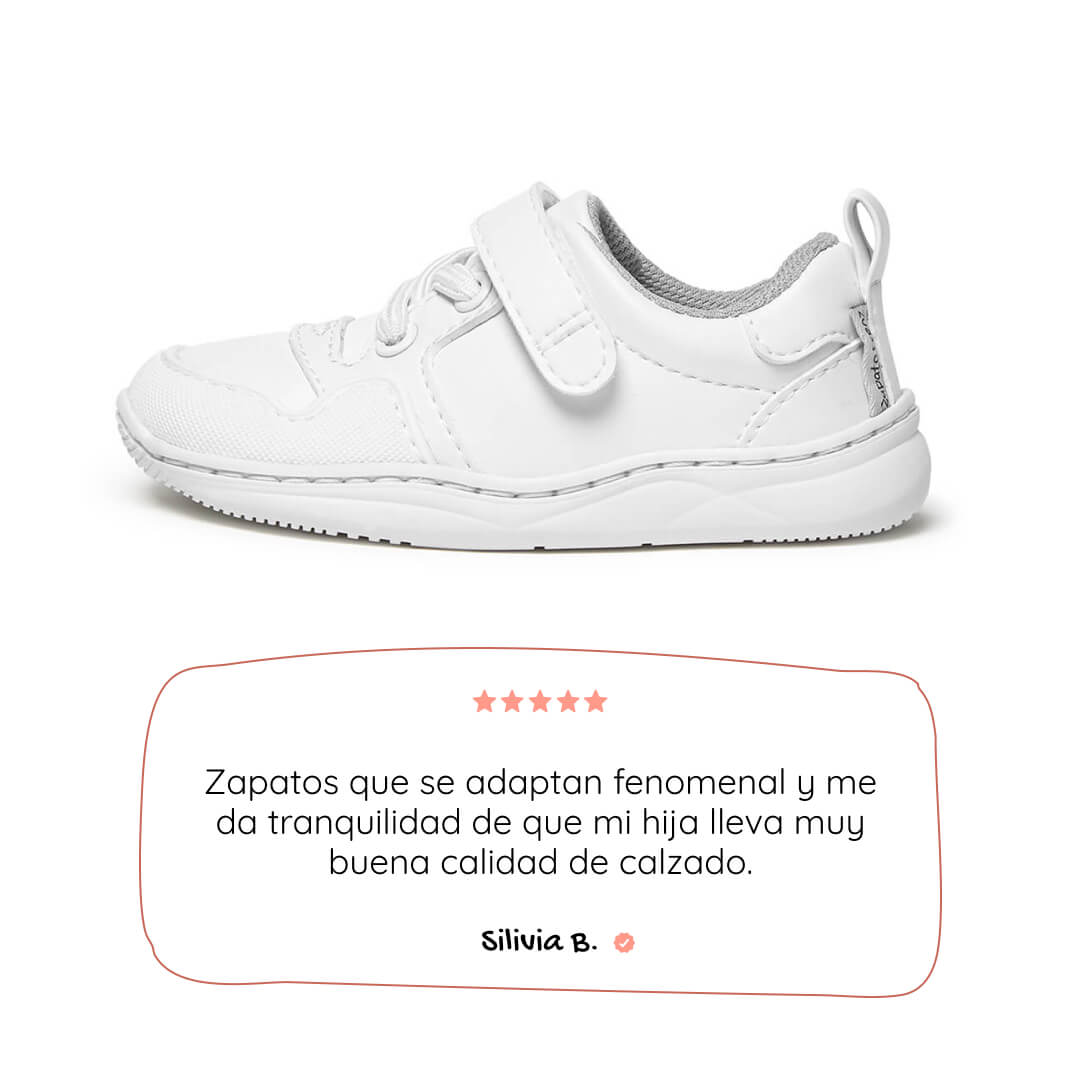 zapatilla deportiva bebe feroz barefoot blanco olocau ss26 01 | blanco microfibra