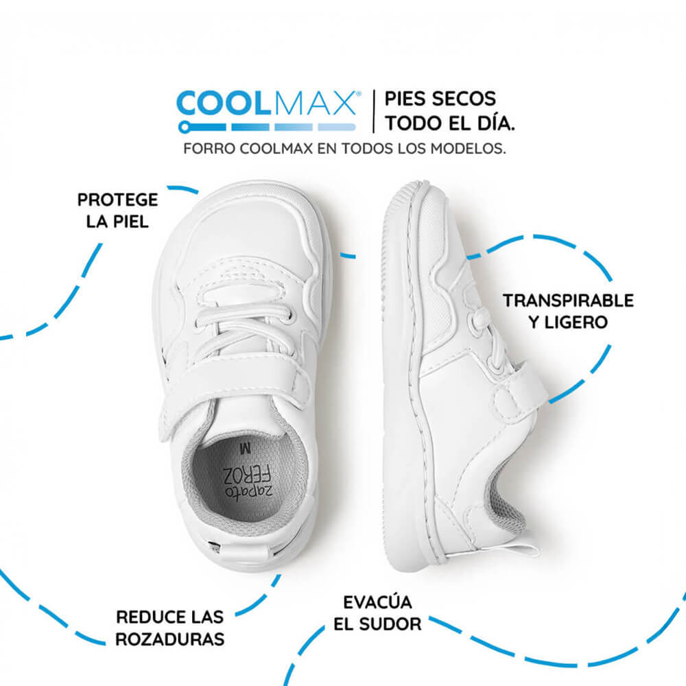 zapatilla deportiva bebe feroz barefoot blanco olocau ss26 04 | blanco microfibra