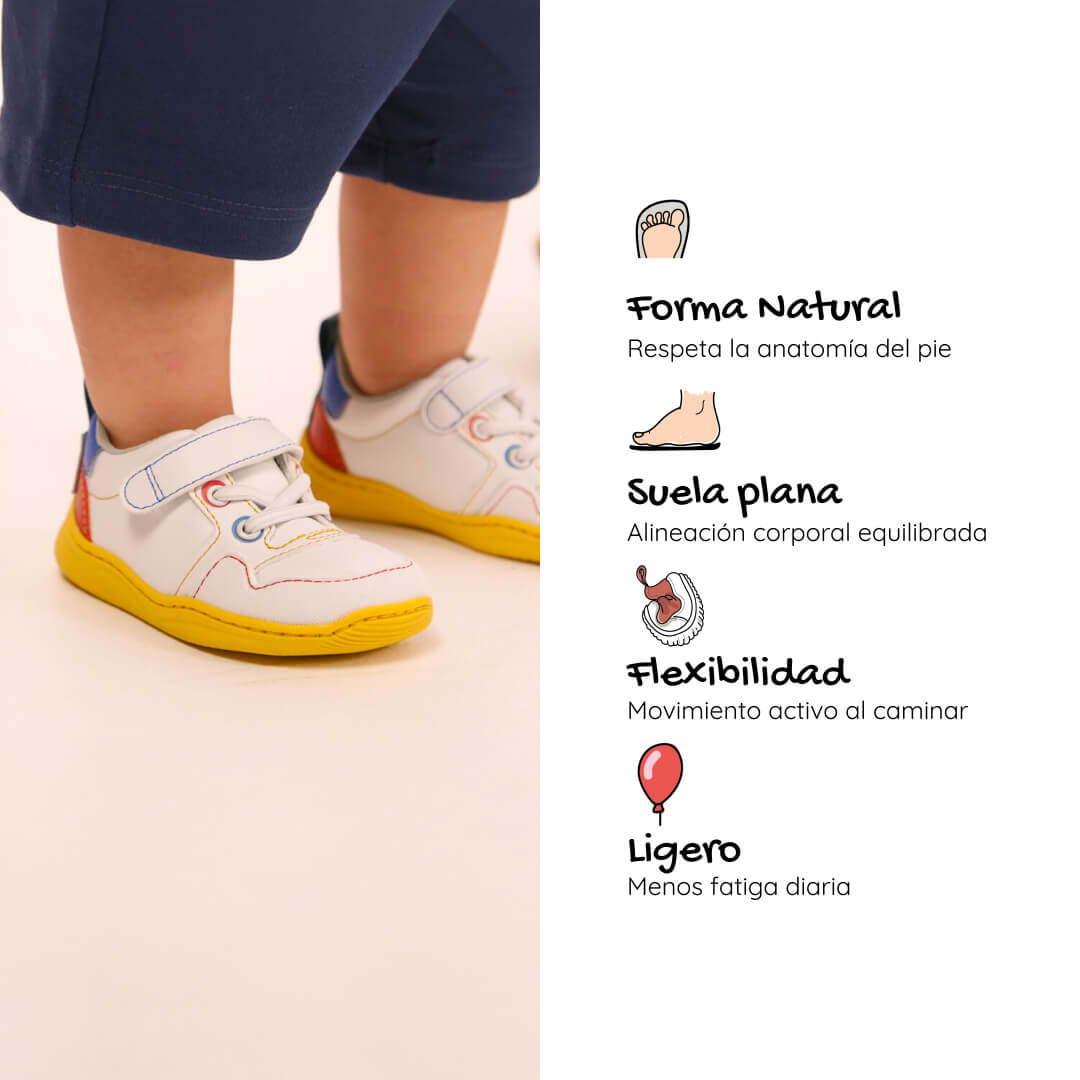 zapatilla deportiva bebe feroz barefoot multicolor olocau ss26 03