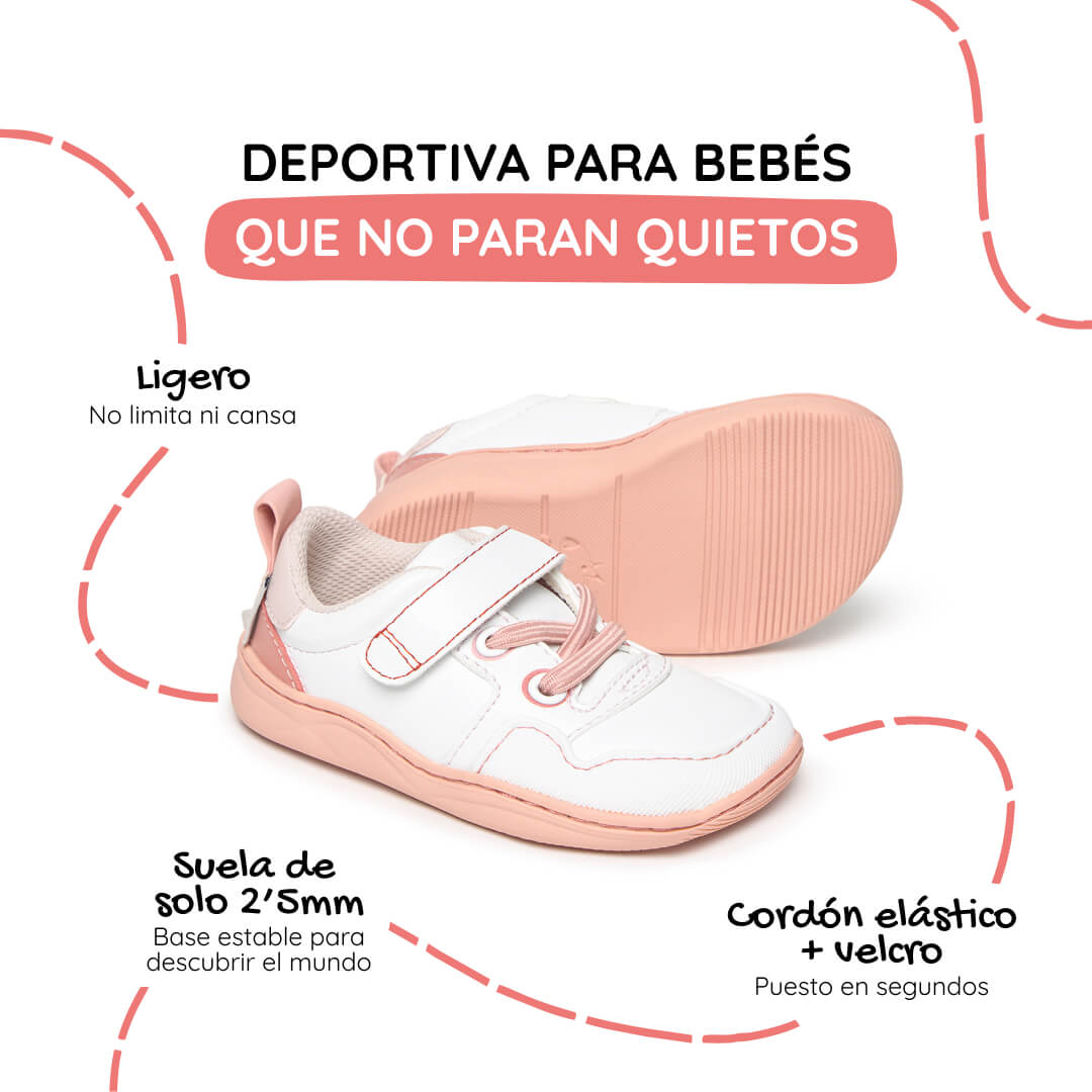 zapatilla deportiva bebe feroz barefoot rosa olocau ss26 02