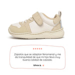zapatilla deportiva infantil barefoot beige olocau feroz ss26 01 | beige microfibra microserraje