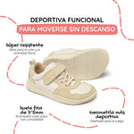 zapatilla deportiva infantil barefoot beige olocau rocker 1000 |Beige Microfibra Micronobuck