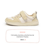 zapatilla deportiva infantil barefoot beige olocau rocker ss26 01  |Beige Microfibra Micronobuck