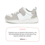 zapatilla deportiva infantil barefoot gris blanco olocau feroz 02  |blanco gris microfibra microserraje