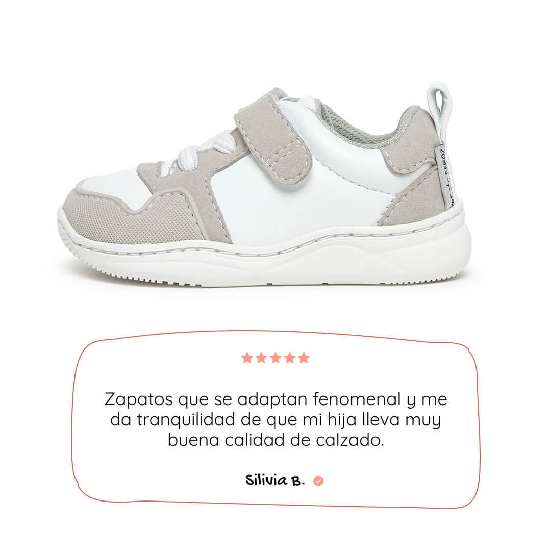 zapatilla deportiva infantil barefoot gris blanco olocau feroz 02