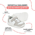 zapatilla deportiva infantil barefoot gris blanco olocau feroz 04