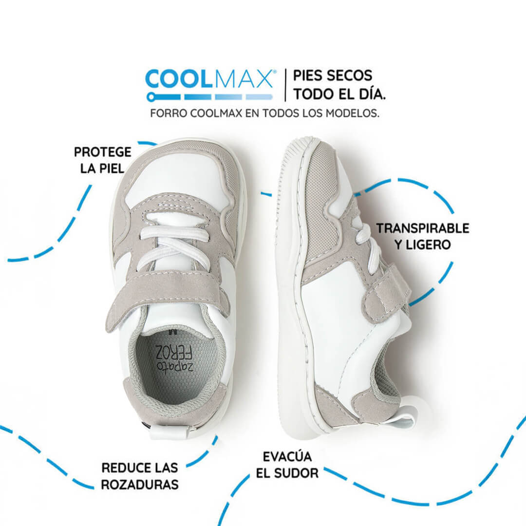 zapatilla deportiva infantil barefoot gris blanco olocau feroz 03