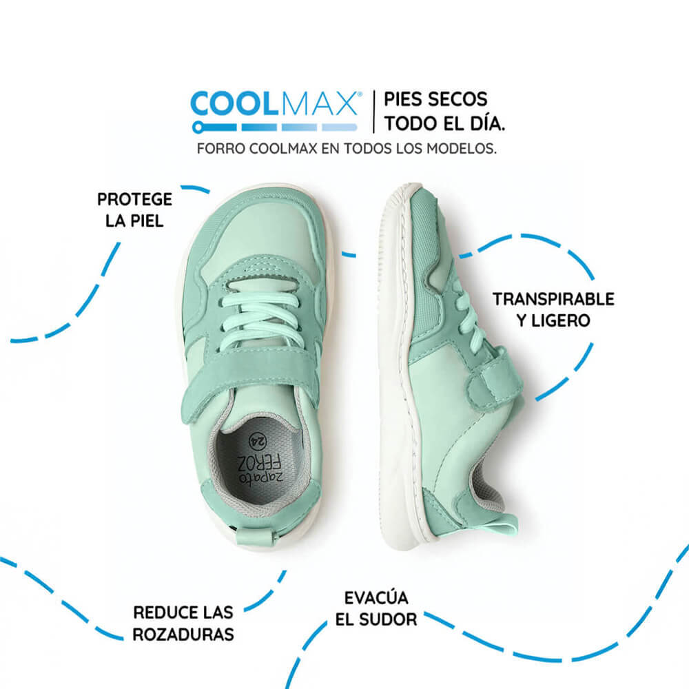 zapatilla deportiva infantil barefoot mint olocau rocker 02 | mint Microfibra Micronobuck