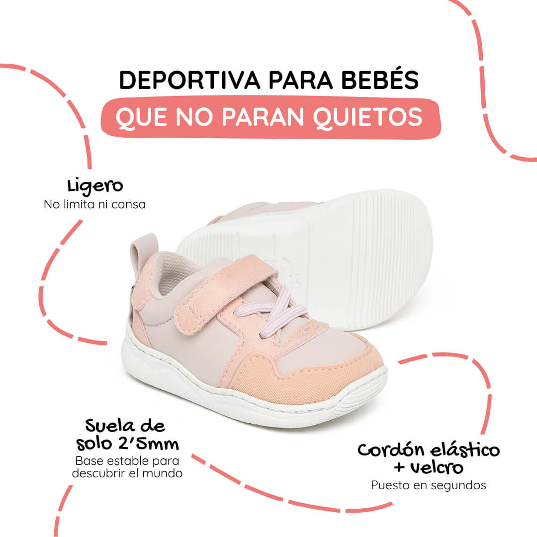 zapatilla deportiva infantil barefoot rosa olocau feroz 1000 | Rosa Microfibra Microserraje