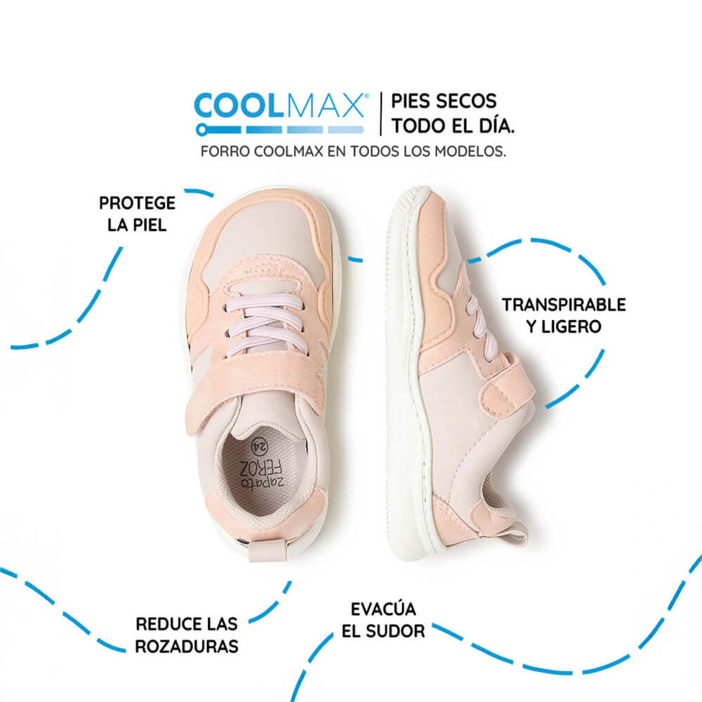 zapatilla deportiva infantil barefoot rosa palo olocau rocker 03 | Rosa Palo Microfibra Micronobuck
