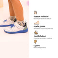 zapatilla deportiva infantil rocker barefoot blanco azul olocau ss26 03