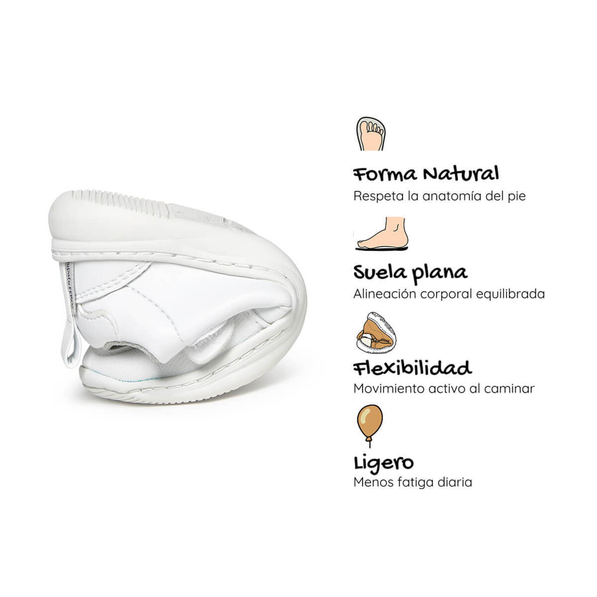 zapatilla deportiva infantil rocker barefoot blanco olocau ss26 05 | Blanco Microfibra