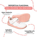 zapatilla deportiva infantil rocker barefoot blanco rosa olocau ss26 02