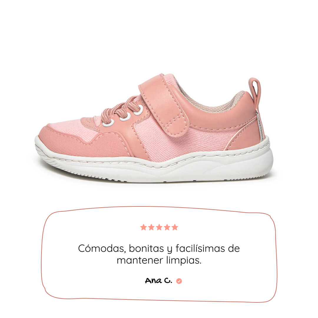 zapatilla deportiva infantil rocker barefoot rosa olocau ss26 01 | rosa microfibra tejano