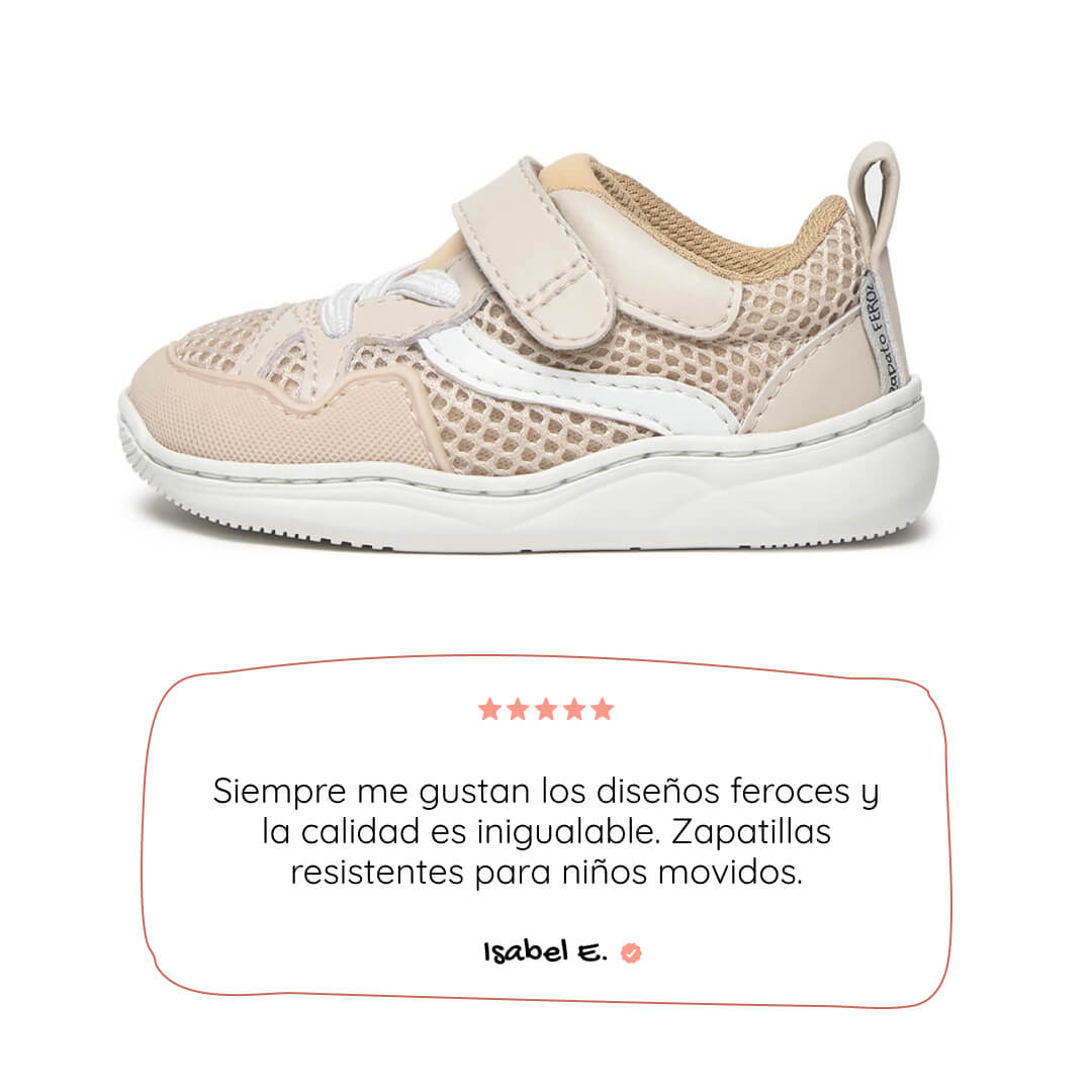 zapatillas barefoot bebe beige andar descalzo tibi feroz ss26 01