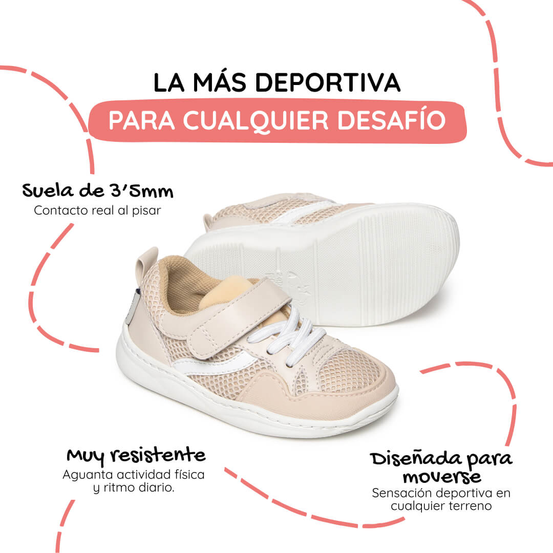 zapatillas barefoot bebe beige tibi rocker ss26 02| beige Microfibra Rejilla