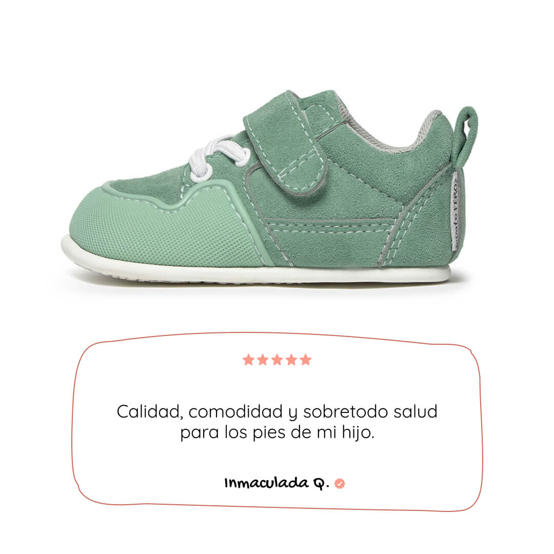zapatillas barefoot bebe verde mint menta primeros pasos cheste feroz ss26 01