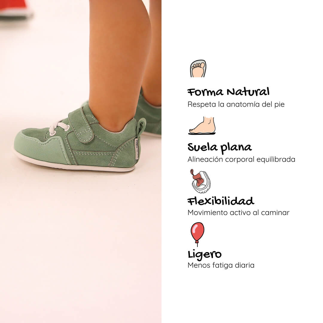 zapatillas barefoot bebe verde mint menta primeros pasos cheste feroz ss26 03