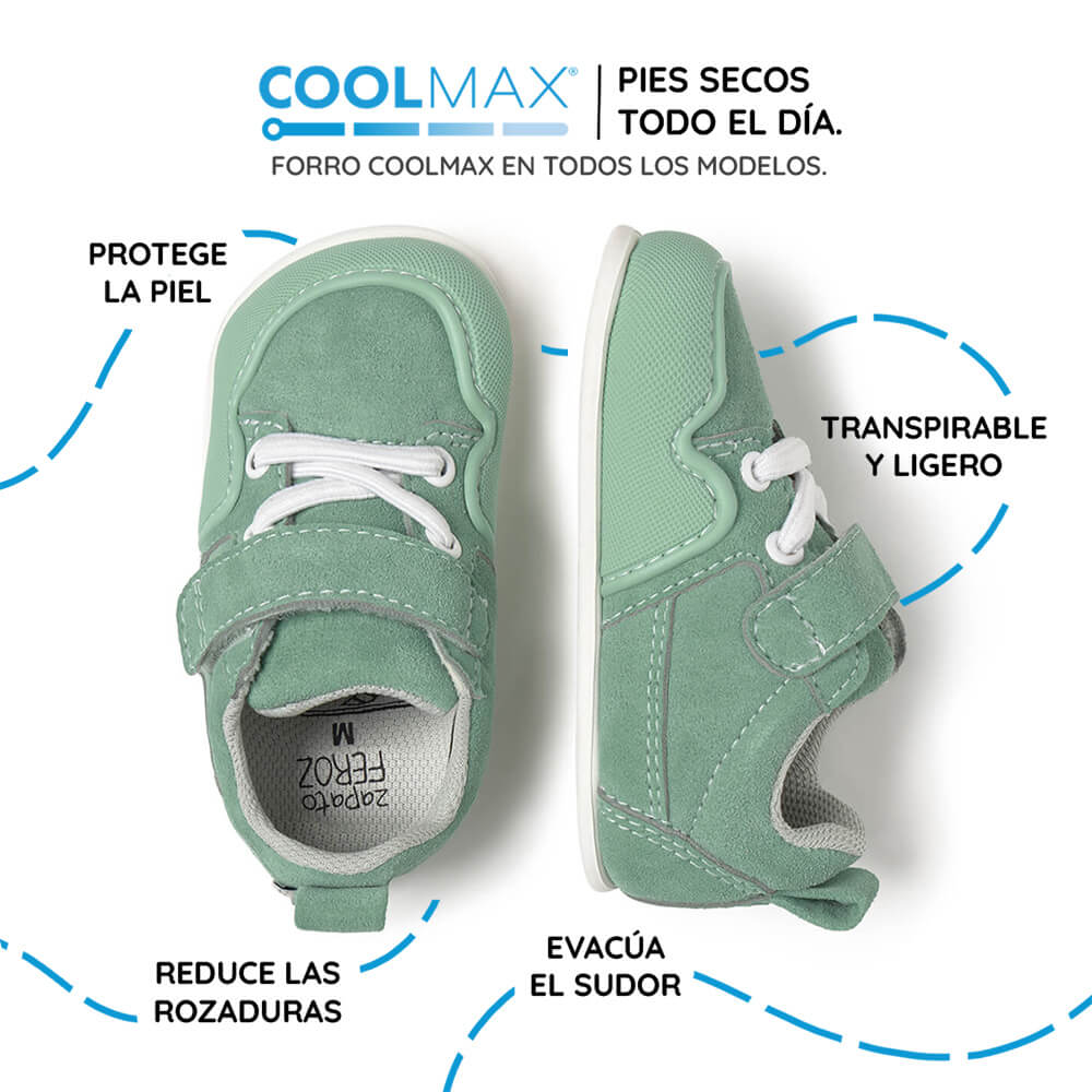 zapatillas barefoot bebe verde mint menta primeros pasos cheste feroz ss26 04