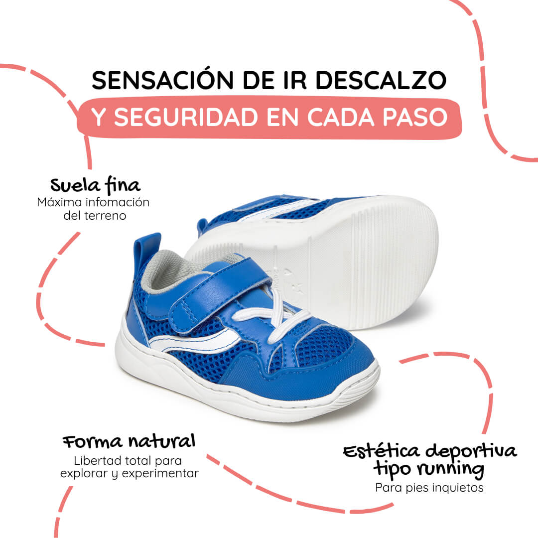 zapatillas barefoot bebes azul royal tibi feroz ss26 Royal 02 | azul royal microfibra rejilla
