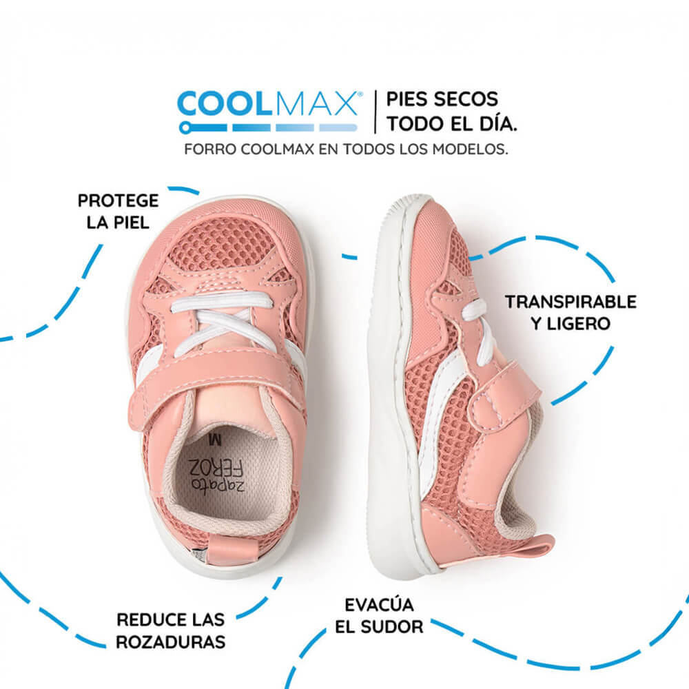 zapatillas barefoot bebes rosa movimiento natural tibi feroz ss26 04 | rosa microfibra rejilla