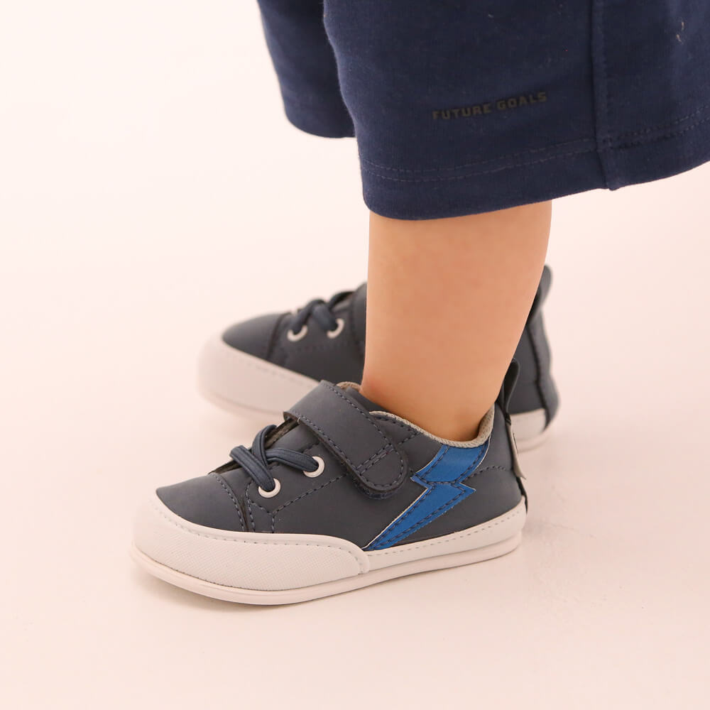 zapatillas barefoot bebes veganas azul denim paterna feroz ss26