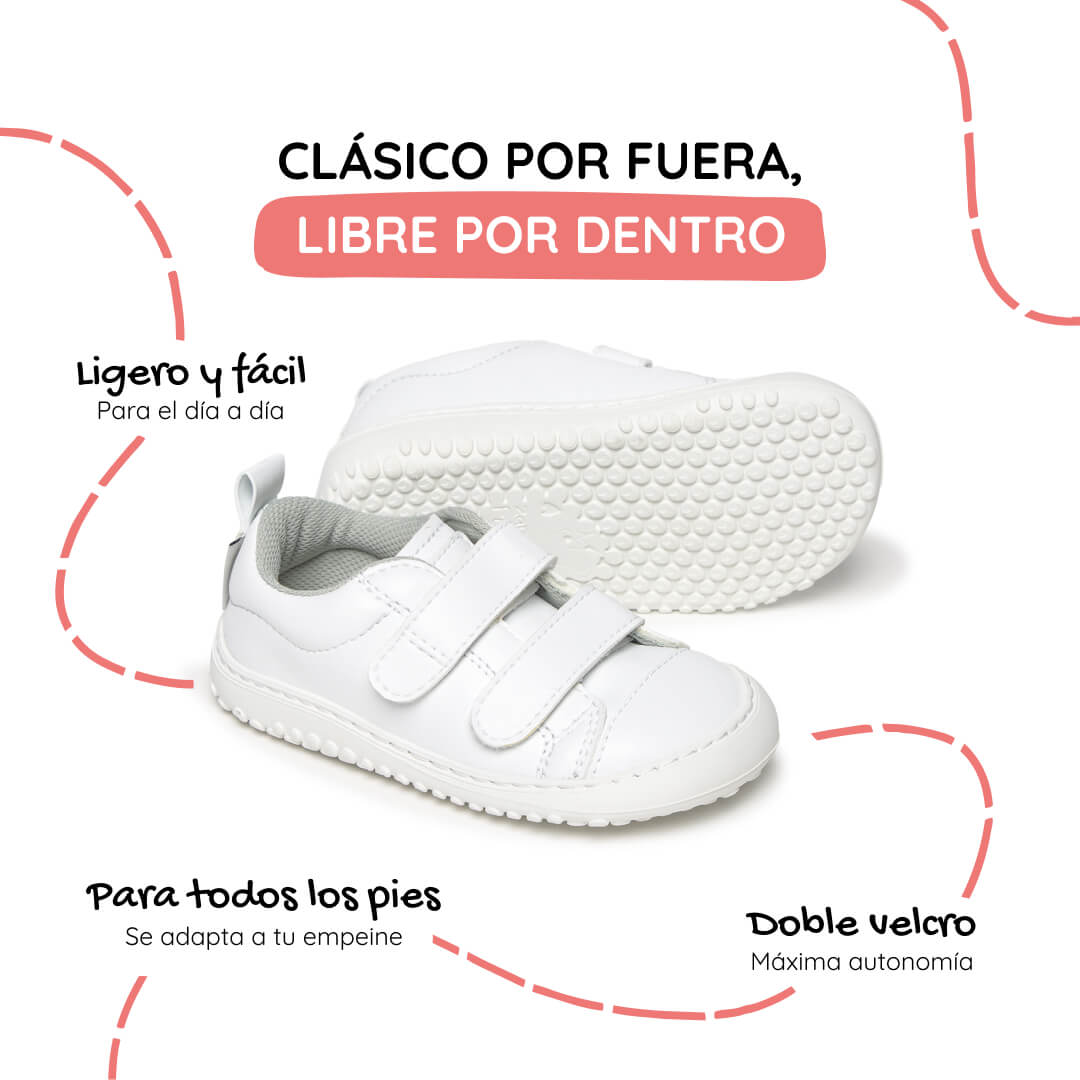 zapatillas barefoot bebes verano vegano blancas moraira rocker ss26 02 | blanco microfibra