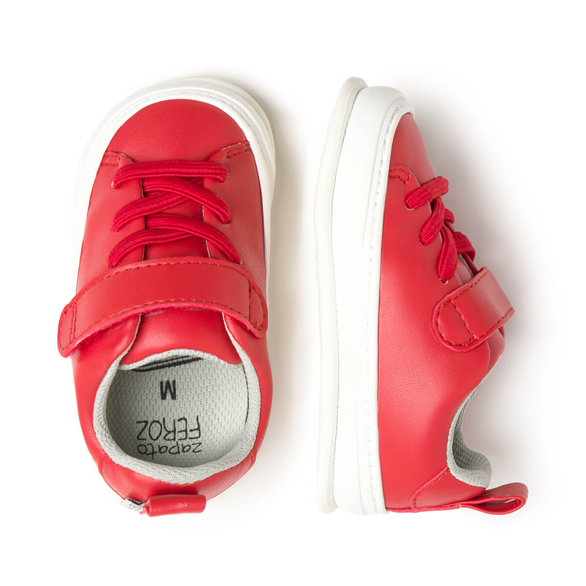 zapatillas barefoot cordones elasticos velcro bebe color rojo turia feroz ss25 03 | rojo microfibra