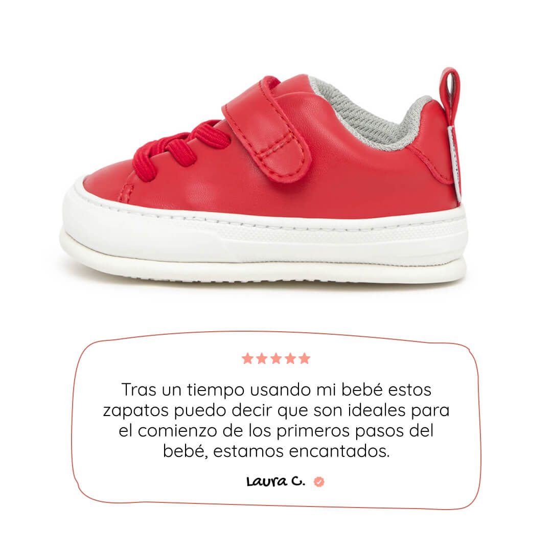 zapatillas barefoot cordones elasticos velcro bebe color rojo turia feroz ss26 01 | rojo microfibra