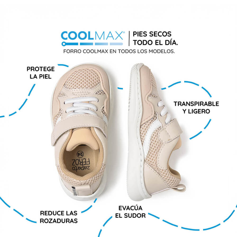 zapatillas barefoot infantil beige tibi rocker ss26 04| beige Microfibra Rejilla