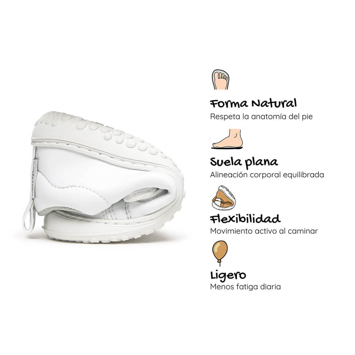 zapatillas barefoot infantil verano vegano blancas moraira rocker ss26 05 | blanco microfibra