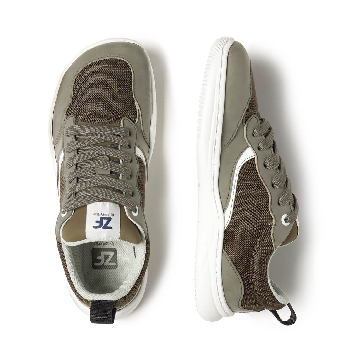 zapatillas barefoot nobuck chicos chicas adolescentes color kaki biar freekers AW25 03 | Kaki Microfibra Nobuck
