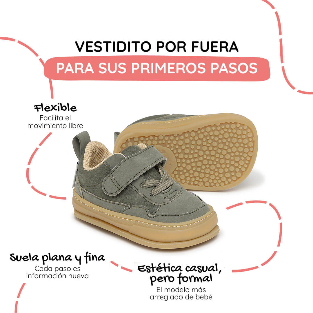 zapatillas barefoot veganas bebe verde kaki faura feroz ss25 02