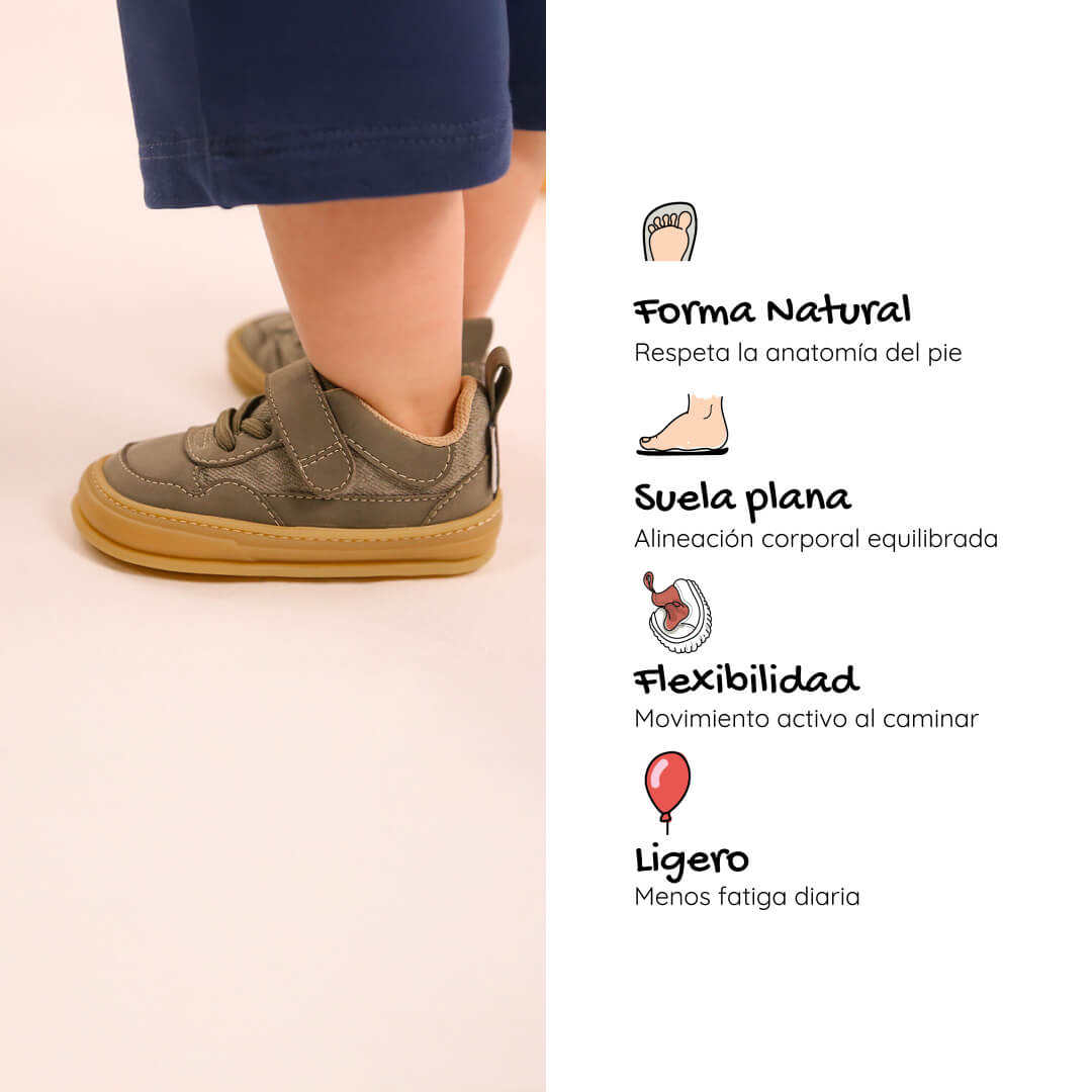 zapatillas barefoot veganas bebe verde kaki faura feroz ss26 03