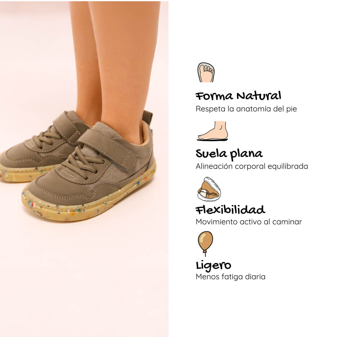 zapatillas barefoot veganas sostenibles bebe color verde kaki caqui faura rocker ss26 03