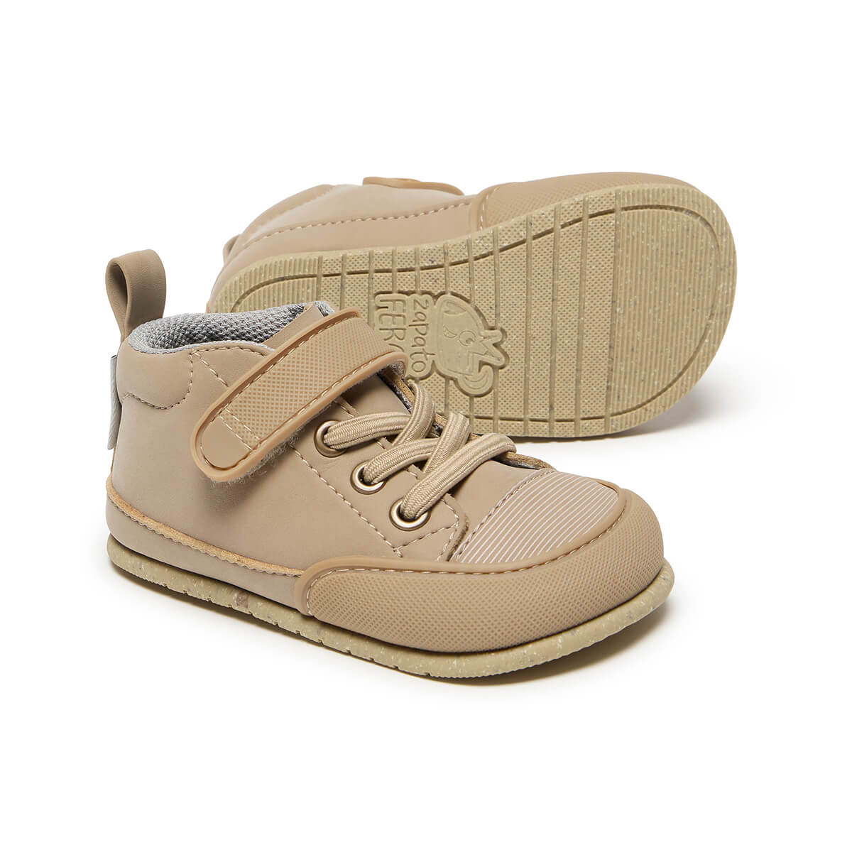 zapatillas botas botines cordones velcro microfibra nobuck bebe color beige beis jucar feroz aw24 02
