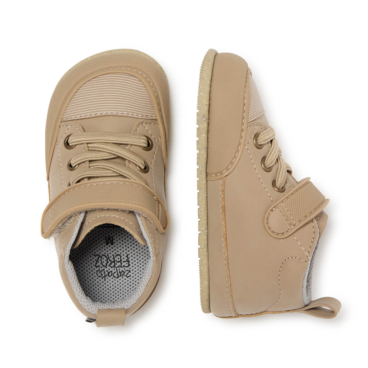 zapatillas botas botines cordones velcro microfibra nobuck bebe color beige beis jucar feroz aw24 03