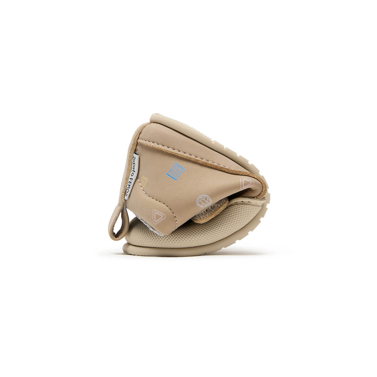 zapatillas botas botines cordones velcro microfibra nobuck bebe color beige beis piedra jucar pikler feroz aw24 04